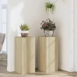 Växtställ 2 st sonoma ek 30x30x70 cm konstruerat trä