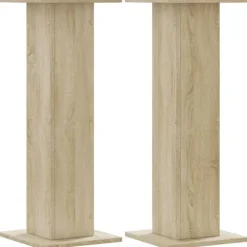 Växtställ 2 st sonoma-ek 30x30x80 cm konstruerat trä