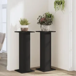 Växtställ 2 st svart 30x30x80 cm konstruerat trä