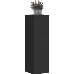 Växtställ 2 st svart 25x25x80 cm konstruerat trä