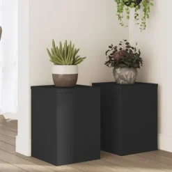 Växtställ 2 st svart 25x25x35 cm konstruerat trä