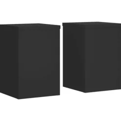 Växtställ 2 st svart 25x25x35 cm konstruerat trä