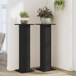 Växtställ 2 st svart 30x30x95 cm konstruerat trä