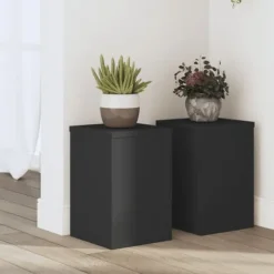 Växtställ 2 st svart 20x20x30 cm konstruerat trä