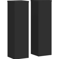 Växtställ 2 st svart 17x17x60 cm konstruerat trä