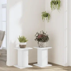 Växtställ 2 st vit 30x30x40 cm konstruerat trä