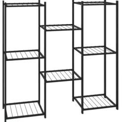 Växtställ av svart järn för växter och dekoration | Storlek: 83x25x80 cm