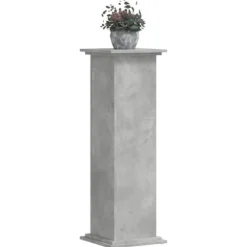 Växtställ betonggrå 33x33x100 cm konstruerat trä