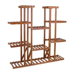 Växtställ, Flera nivåer, Robust träkonstruktion,Brun