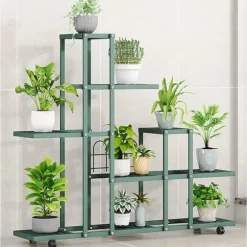 Växtställ, Flerlagersdesign, Bärbar och Hållbar,H9036 Grön