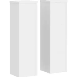 Växtställ för inomhusbruk - 2 stycken i konstruerat trä | Färg: Vit | Storlek: 17x17x60 cm