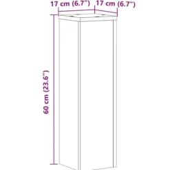 Växtställ för inomhusbruk - 2 stycken i konstruerat trä | Färg: Vit | Storlek: 17x17x60 cm