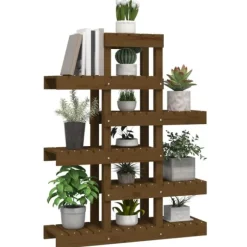 Växtställ honungsbrunt 85x25x109,5 cm massiv furu