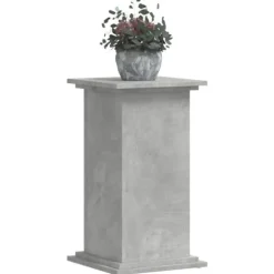 Växtställ i betonggrå färg - Stabilt och modernt designat i konstruerat trä | Storlek: 33x33x60 cm