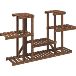 Växtställ i granträ - Hållbart och elegant för växter | Storlek: 110x25x73 cm | Färg: Naturlig träfinish