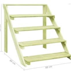 Växtställ i impregnerad furu med 5 hyllplan - Organisera och visa växter | Storlek: 80x80x80 cm
