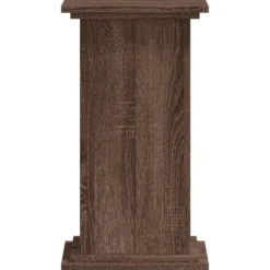 Växtställ i konstruerat trä - Stabilt och tidlöst design | Storlek: 33x33x60 cm | Färg: Brun ek