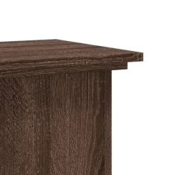 Växtställ i konstruerat trä - Stabilt och tidlöst design | Storlek: 33x33x60 cm | Färg: Brun ek