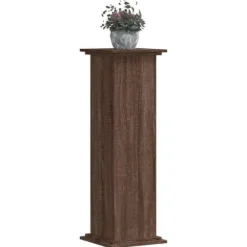 Växtställ i konstruerat trä - Tidlös design | Färg: Brun ek | Storlek: 33x33x100 cm