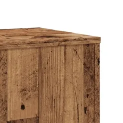 Växtställ i konstruerat trä - Stabil och tidlös design | Storlek: 33x33x100 cm | Färg: Åldrat trä