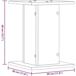 Växtställ i konstruerat trä 2-pack - Stabilt och hållbart | Färg: Betonggrå | Storlek: 30x30x40 cm