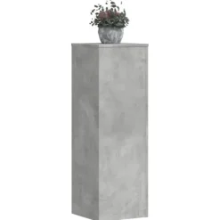 Växtställ i konstruerat trä - Hållbart och modernt | Färg: Betonggrå | Storlek: 33x33x100 cm