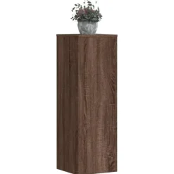 Växtställ i konstruerat trä - Stabilt och tidlöst | Färg: Brun | Storlek: 33x33x100 cm