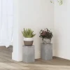 Växtställ i konstruerat trä - 2 stycken | Färg: Betonggrå | Storlek: 10x10x18 cm