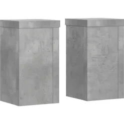 Växtställ i konstruerat trä - 2 stycken | Färg: Betonggrå | Storlek: 10x10x18 cm