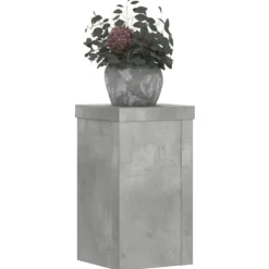 Växtställ i konstruerat trä - 2 stycken | Färg: Betonggrå | Storlek: 10x10x18 cm
