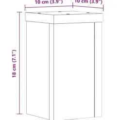 Växtställ i konstruerat trä - 2 stycken | Färg: Betonggrå | Storlek: 10x10x18 cm