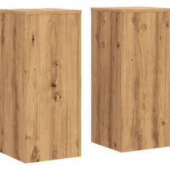 Växtställ i konstruerat trä - Stabilt och hållbart | Färg: Ek | Storlek: 30x30x70 cm