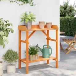 Växtställ i massivt akaciaträ - Stilrent och hållbart | Storlek: 75x40x90 cm | Färg: Naturlig träfärg