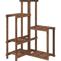 Växtställ i massivt granträ - För dekorativa växter och föremål | Storlek: 62,5x61,5x101,5 cm