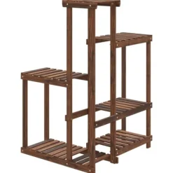 Växtställ i massivt granträ - För dekorativa växter och föremål | Storlek: 62,5x61,5x101,5 cm