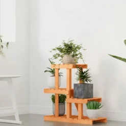 Växtställ i massivt granträ - Slitstarkt och stilrent för växter | Storlek: 58x25x51 cm