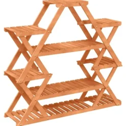 Växtställ i massivt granträ - Eleganta hyllor för växter | Storlek: 110x25x105 cm