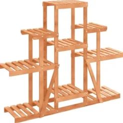 Växtställ i massivt granträ – Perfekt för dekoration | Storlek: 110x25x96 cm