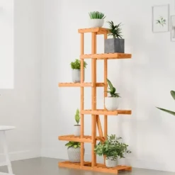 Växtställ i massivt granträ - Hållbart och elegant | Storlek: 75x25x140,5 cm