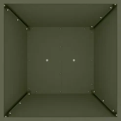 Växtställ i Olivgrön Metall - Fyrkantigt Design | Storlek: 40x40x101 cm