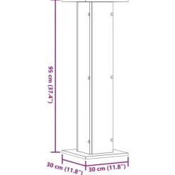 Växtställ i 2-pack - Stabilt konstruerat trä | Storlek: 30x30x95 cm | Färg: Ek