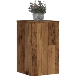 Växtställ i 2-pack av konstruerat trä - Stabil och modern design | Storlek: 30x30x50 cm | Färg: Åldrat trä
