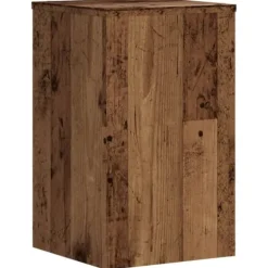 Växtställ i 2-pack av konstruerat trä - Stabil och modern design | Storlek: 30x30x50 cm | Färg: Åldrat trä