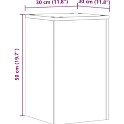 Växtställ i 2-pack av konstruerat trä - Stabil och modern design | Storlek: 30x30x50 cm | Färg: Åldrat trä