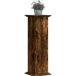 Växtställ i rökfärgad ek - Stabilt konstruerat trä | Storlek: 33x33x100 cm