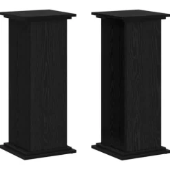 Växtställ i Svart Ek - Elegant Trä för Inomhus & Utomhus | Storlek: 33x33x80 cm