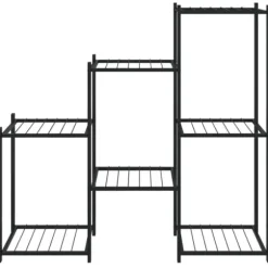 Växtställ i svart järn – Hållbar och stabil hylla | Storlek: 83x25x80 cm