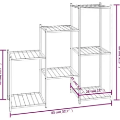 Växtställ i svart järn – Hållbar och stabil hylla | Storlek: 83x25x80 cm