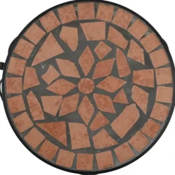 Växtställ i terrakotta - Mosaikdesign för trädgård och balkong | Antal: 3 st | Färg: Terrakotta