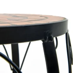 Växtställ i terrakotta - Mosaikdesign för trädgård och balkong | Antal: 3 st | Färg: Terrakotta